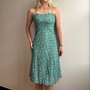 Realisation Par green floral spring summer dainty brunch midi dress